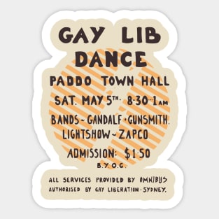 Gay Lib Dance (Vintage Australian Gay Liberation Poster) Sticker